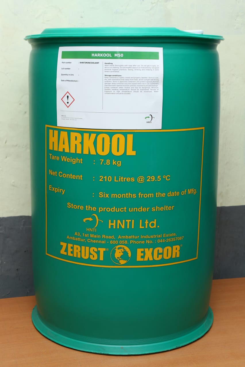 HarKool M50 綠色 210 L 塑膠桶與產品標籤
